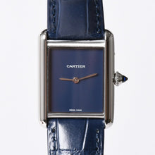 画像をギャラリービューアに読み込む, 新品同様 CARTIER カルティエ TANK MUST LM タンクマスト LM 腕時計 WSTA0055 重量31.79g SS クォーツ レザー ブルー文字盤 中古 4a006377