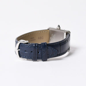 Like new CARTIER TANK MUST LM Watch WSTA0055 Weight 31.79g SS Quartz Leather Blue Dial Used 4a006377