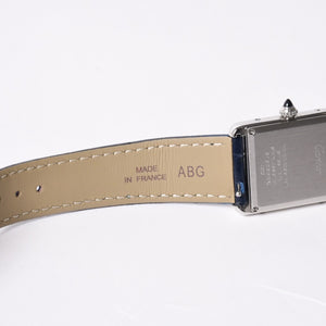 Like new CARTIER TANK MUST LM Watch WSTA0055 Weight 31.79g SS Quartz Leather Blue Dial Used 4a006377