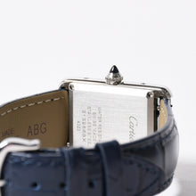 画像をギャラリービューアに読み込む, 新品同様 CARTIER カルティエ TANK MUST LM タンクマスト LM 腕時計 WSTA0055 重量31.79g SS クォーツ レザー ブルー文字盤 中古 4a006377