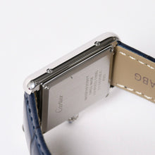 画像をギャラリービューアに読み込む, 新品同様 CARTIER カルティエ TANK MUST LM タンクマスト LM 腕時計 WSTA0055 重量31.79g SS クォーツ レザー ブルー文字盤 中古 4a006377