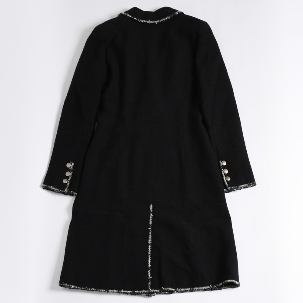 新品同様品 CHANEL シャネル ツイードロングコート エンブレムワッペン ダブルブレスト 05C サイズ36 P24957V15529 中古 4a003296