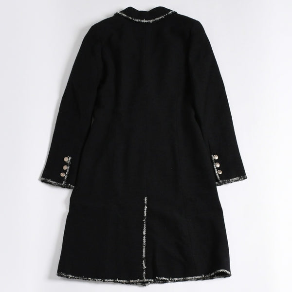 新品同様品 CHANEL シャネル ツイードロングコート エンブレムワッペン ダブルブレスト 05C サイズ36 P24957V15529 中古 4a003296