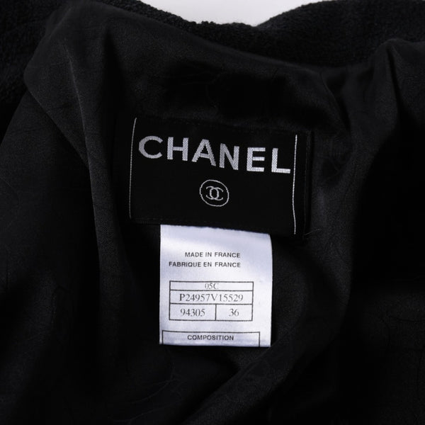新品同様品 CHANEL シャネル ツイードロングコート エンブレムワッペン ダブルブレスト 05C サイズ36 P24957V15529 中古 4a003296