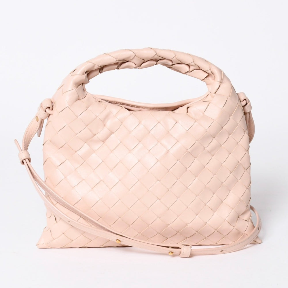 新品同様品 BOTTEGA VENETA ボッテガヴェネタ イントレチャート 2WAY ハンドバッグ ショルダーバッグ ピンク ゴールド金具 A00621123X 中古 4a006237