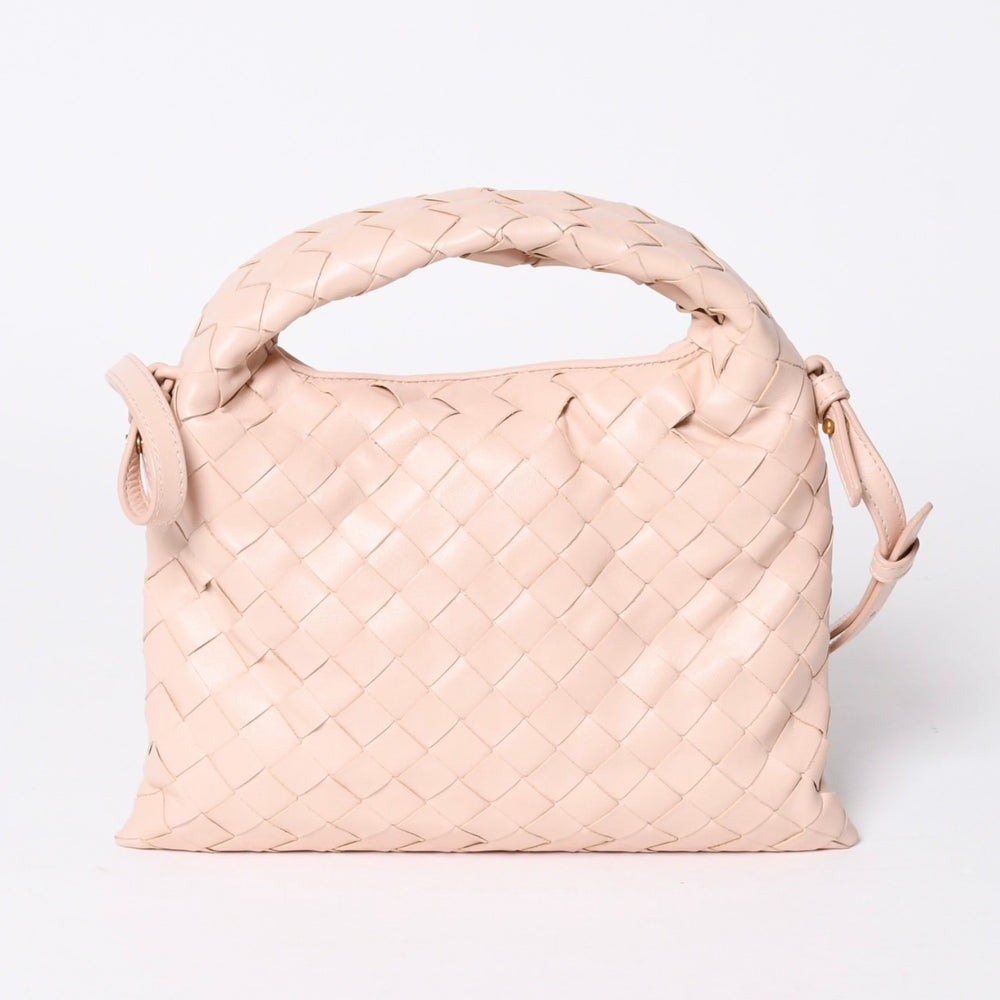 新品同様品 BOTTEGA VENETA ボッテガヴェネタ イントレチャート 2WAY ハンドバッグ ショルダーバッグ ピンク ゴールド金具 A00621123X 中古 4a006237