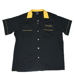 Very good condition VINTAGE Vintage 90's TOMMY BOY RECRDS Tommy Boy Records Bowling Shirt Size XL Black Yellow Used 4a001511