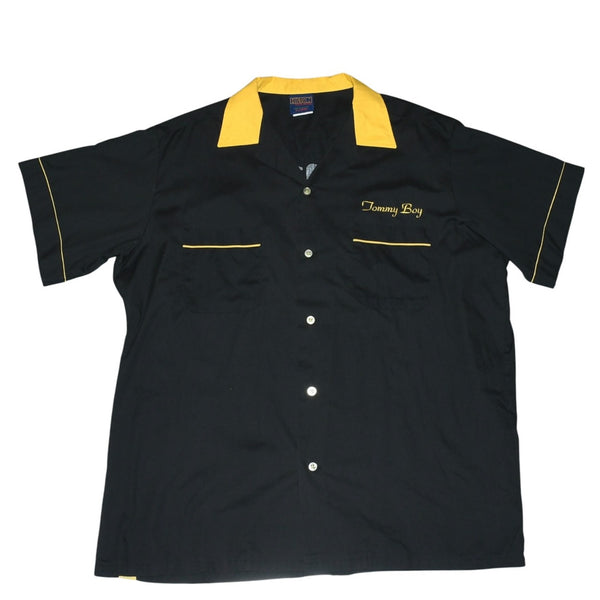 Very good condition VINTAGE Vintage 90's TOMMY BOY RECRDS Tommy Boy Records Bowling Shirt Size XL Black Yellow Used 4a001511