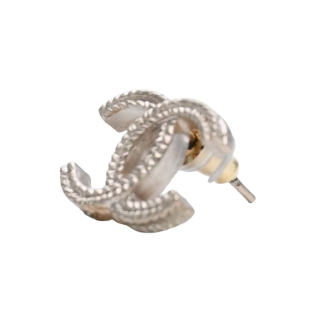 極美品 CHANEL シャネル ピアス スリム ココマーク チェーン柄 ゴールド 06P 刻印片側 earrings slim CC chain 06P GD 美品 中古 4a000639