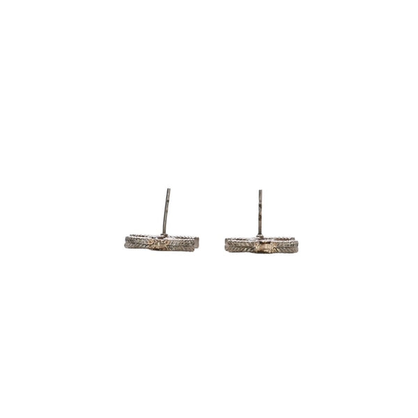 極美品 CHANEL シャネル ピアス スリム ココマーク チェーン柄 ゴールド 06P 刻印片側 earrings slim CC chain 06P GD 美品 中古 4a000639