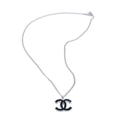 極美品 CHANEL シャネル ネックレス ココマーク 06P ブラック 黒 シルバー necklace COCO BK×SV 06P 美品 中古 4a000650