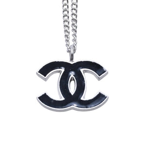極美品 CHANEL シャネル ネックレス ココマーク 06P ブラック 黒 シルバー necklace COCO BK×SV 06P 美品 中古 4a000650