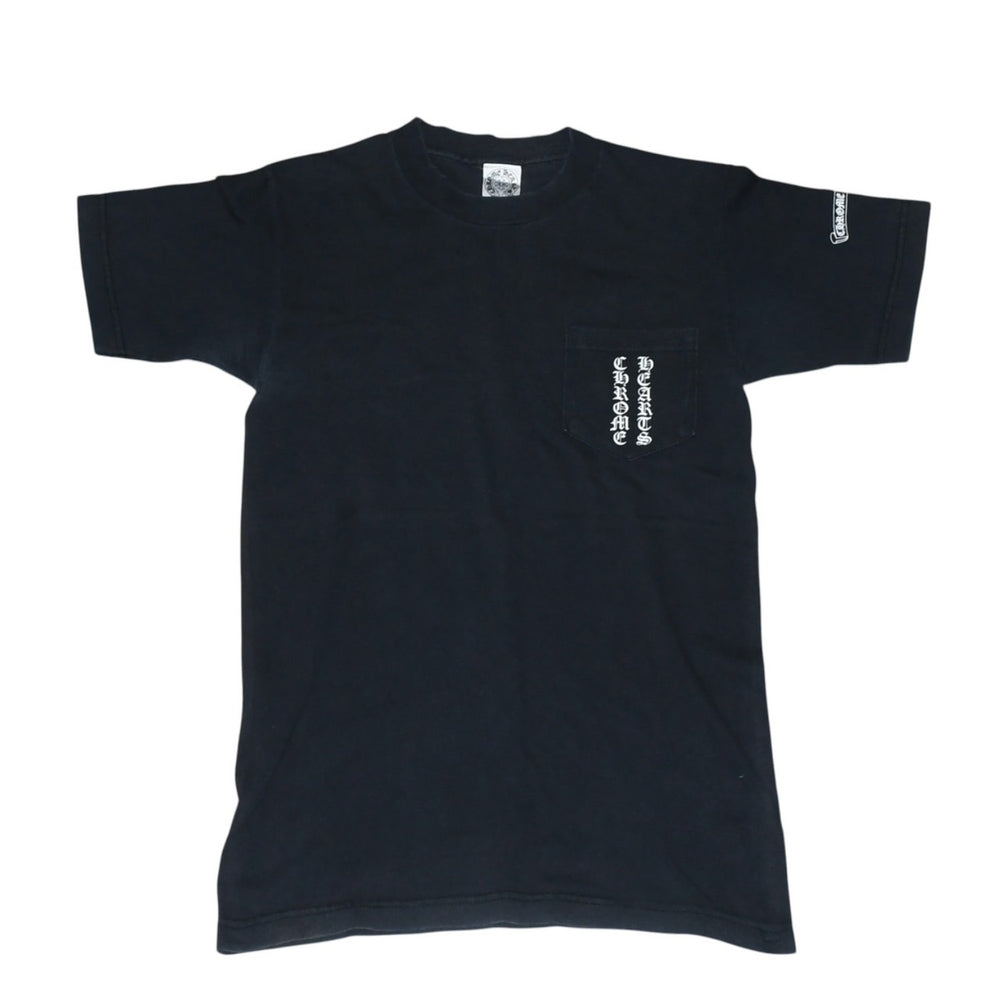 CHROME HEARTS クロムハーツ 半袖Tシャツ サイズS オールドイングリッシュロゴ スクロールラベル ブラック 美品 中古 4a001533