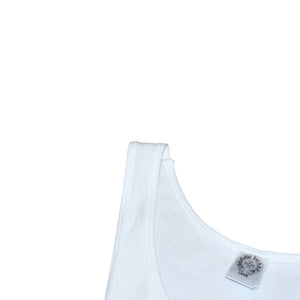 CHROME HEARTS クロムハーツ タンクトップ サイズL BSフレア オールドイングリッシュロゴ プリント ホワイト ブラック 美品 中古 4a001305
