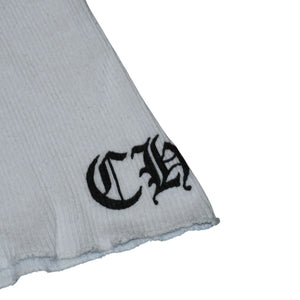 CHROME HEARTS クロムハーツ タンクトップ サイズL BSフレア オールドイングリッシュロゴ プリント ホワイト ブラック 美品 中古 4a001305