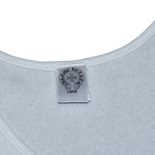CHROME HEARTS クロムハーツ タンクトップ サイズL BSフレア オールドイングリッシュロゴ プリント ホワイト ブラック 美品 中古 4a001305