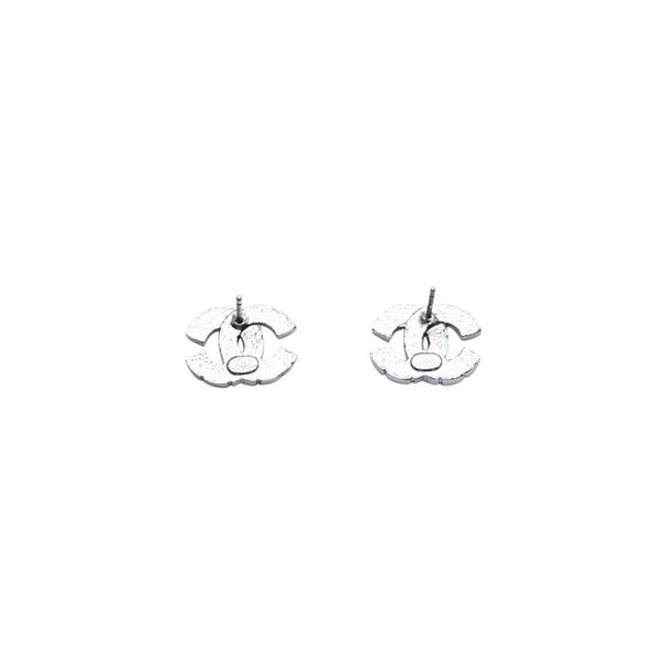 極美品 CHANEL シャネル ピアス スクエアラインストーン ココマーク シルバー 06A earrings CC square rhinestone 06A SV 美品 中古 4a000643