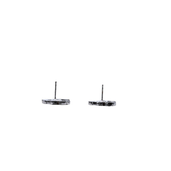 極美品 CHANEL シャネル ピアス スクエアラインストーン ココマーク シルバー 06A earrings CC square rhinestone 06A SV 美品 中古 4a000643