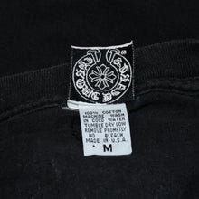 画像をギャラリービューアに読み込む, CHROME HEARTS クロムハーツ ヴァインダガー 半袖Tシャツ サイズM ホースシュー フローラルクロス ブラック 美品 中古 4a001530