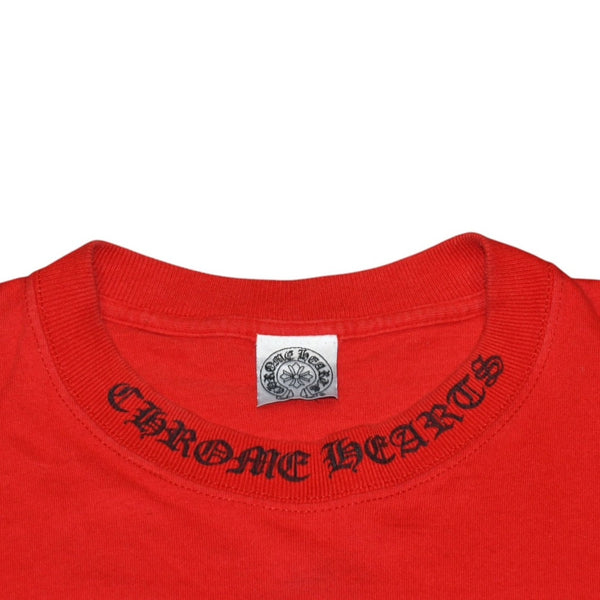 極美品 CHROME HEARTS クロムハーツ ヴァインダガー 半袖Tシャツ サイズM オールドモデル ネックロゴ スクロールラベル 中古 4a001531