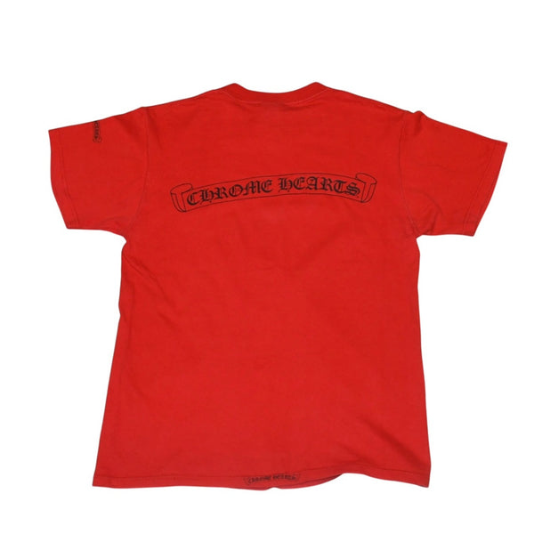 極美品 CHROME HEARTS クロムハーツ ヴァインダガー 半袖Tシャツ サイズM オールドモデル ネックロゴ スクロールラベル 中古 4a001531
