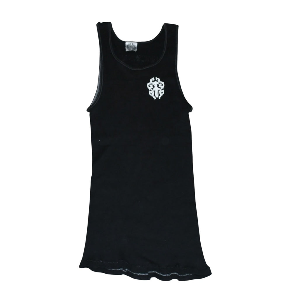 CHROME HEARTS クロムハーツ ヴァインダガー タンクトップ ノースリーブ サイズL FUCK YOU ホースシュー ブラック 東京限定 美品 中古 4a001529