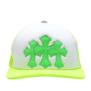 新品未使用 CHROME HEARTS クロムハーツ TRUCKER CAP トラッカーキャップ セメタリークロスパッチ グリーン シルバー925 中古 4a001457