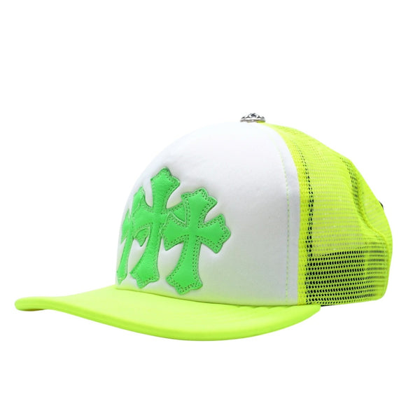 新品未使用 CHROME HEARTS クロムハーツ TRUCKER CAP トラッカーキャップ セメタリークロスパッチ グリーン シルバー925 中古 4a001457