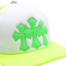 画像をギャラリービューアに読み込む, 新品未使用 CHROME HEARTS クロムハーツ TRUCKER CAP トラッカーキャップ セメタリークロスパッチ グリーン シルバー925 中古 4a001457