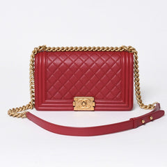 CHANEL シャネル ボーイシャネル チェーンショルダーバッグ ショルダーバッグ 26番台 ラムスキン ココマーク ピンク ゴールド金具 美品 中古 4a006431