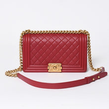 Load the image into the gallery viewer. CHANEL シャネル ボーイシャネル チェーンショルダーバッグ ショルダーバッグ 26番台 ラムスキン ココマーク ピンク ゴールド金具 美品 中古 4a006431