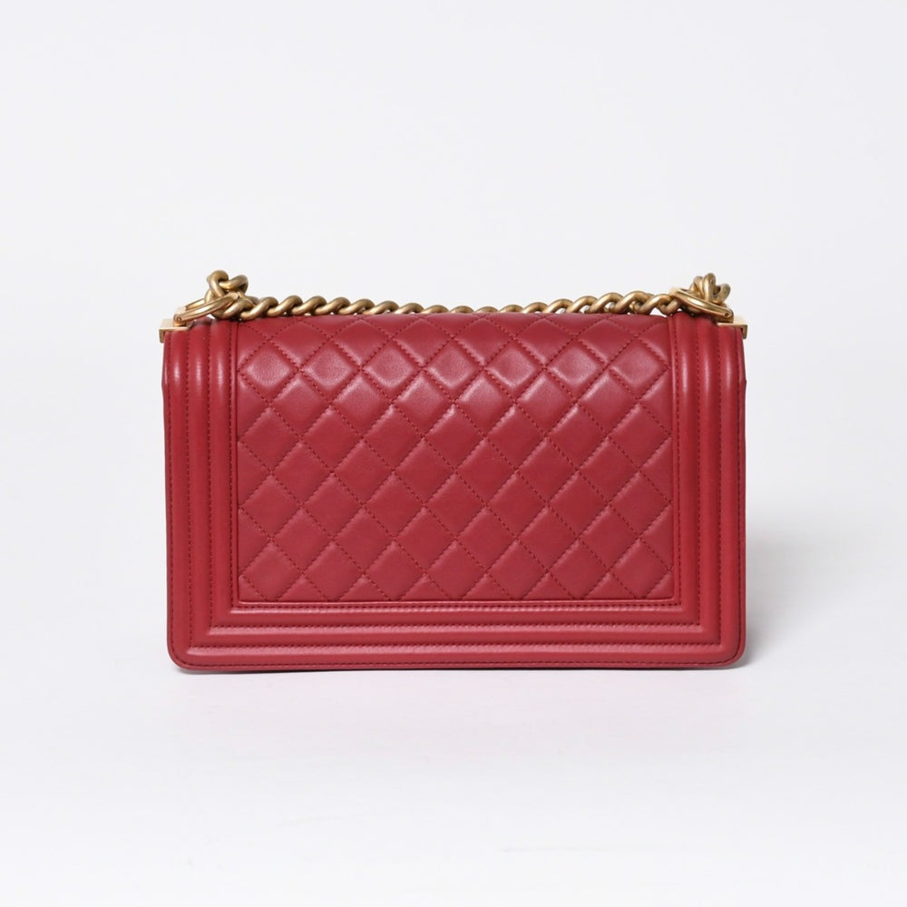 CHANEL シャネル ボーイシャネル チェーンショルダーバッグ ショルダーバッグ 26番台 ラムスキン ココマーク ピンク ゴールド金具 美品 中古 4a006431