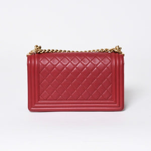 CHANEL シャネル ボーイシャネル チェーンショルダーバッグ ショルダーバッグ 26番台 ラムスキン ココマーク ピンク ゴールド金具 美品 中古 4a006431