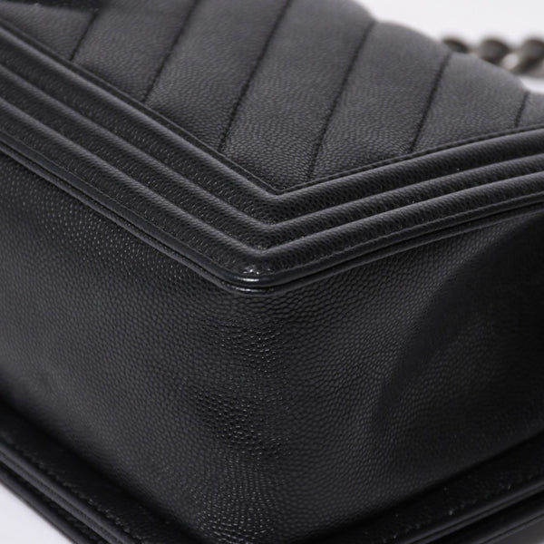 新品同様品 CHANEL シャネル ボーイシャネル チェーンショルダーバッグ ショルダーバッグ シェブロン Vステッチ 24番台 ココマーク ブラック 中古 4a006433