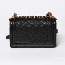 Load the image into the gallery viewer. CHANEL シャネル ボーイシャネル ショルダーバッグ チェーンショルダーバッグ 19番台 キャビアスキン ココマーク ブラック ゴールド金具 美品 中古 4a006436