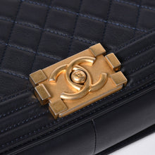画像をギャラリービューアに読み込む, 極美品 CHANEL シャネル ボーイシャネル25 Wチェーンショルダーバッグ 26番台 ココマーク A67086 ラムスキン ネイビー 中古 4a006434