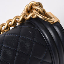 画像をギャラリービューアに読み込む, 極美品 CHANEL シャネル ボーイシャネル25 Wチェーンショルダーバッグ 26番台 ココマーク A67086 ラムスキン ネイビー 中古 4a006434