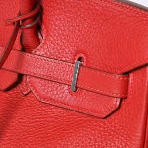 極美品 HERMES エルメス ハンドバッグ バーキン35 トゴ レッド シルバー金具 □I刻印 中古 4a006440