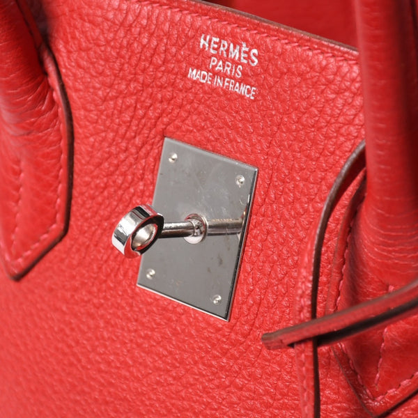 極美品 HERMES エルメス ハンドバッグ バーキン35 トゴ レッド シルバー金具 □I刻印 中古 4a006440