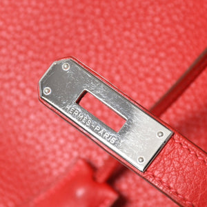 極美品 HERMES エルメス ハンドバッグ バーキン35 トゴ レッド シルバー金具 □I刻印 中古 4a006440