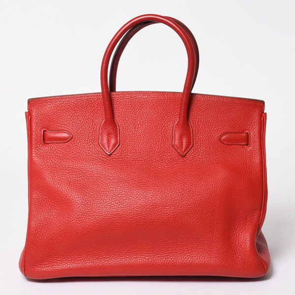 極美品 HERMES エルメス ハンドバッグ バーキン35 トゴ レッド シルバー金具 □I刻印 中古 4a006440