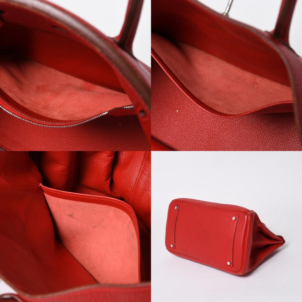 極美品 HERMES エルメス ハンドバッグ バーキン35 トゴ レッド シルバー金具 □I刻印 中古 4a006440