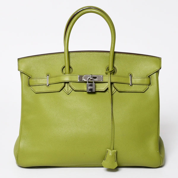 HERMES エルメス BIRKIN バーキン35 アニスグリーン トゴ シルバー金具 ハンドバッグ □H刻印 美品 中古 4a006441