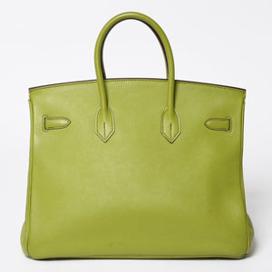 HERMES エルメス BIRKIN バーキン35 アニスグリーン トゴ シルバー金具 ハンドバッグ □H刻印 美品 中古 4a006441