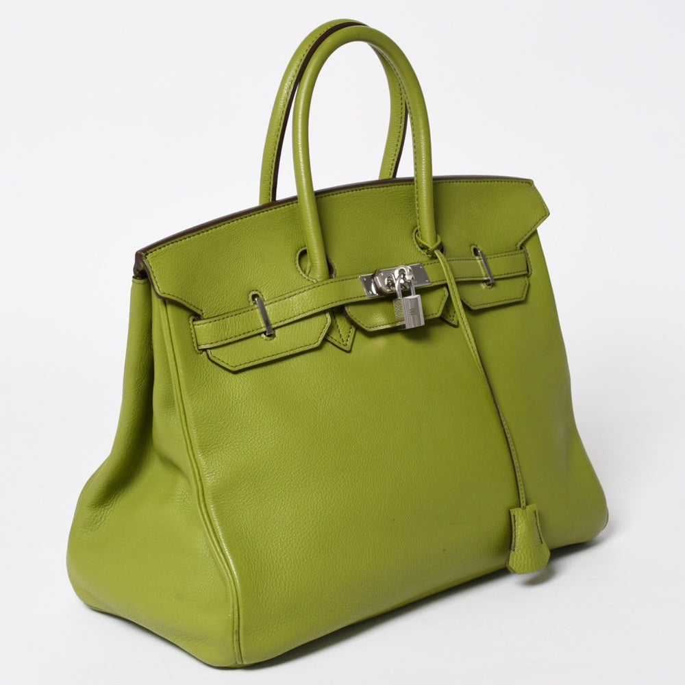 HERMES エルメス BIRKIN バーキン35 アニスグリーン トゴ シルバー金具 ハンドバッグ □H刻印 美品 中古 4a006441