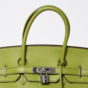 HERMES エルメス BIRKIN バーキン35 アニスグリーン トゴ シルバー金具 ハンドバッグ □H刻印 美品 中古 4a006441