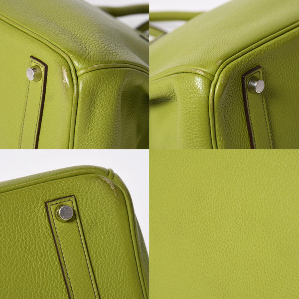 HERMES エルメス BIRKIN バーキン35 アニスグリーン トゴ シルバー金具 ハンドバッグ □H刻印 美品 中古 4a006441