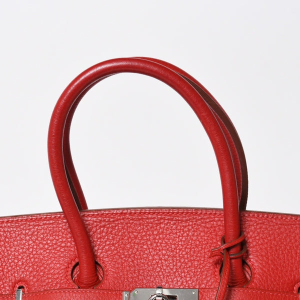 極美品 HERMES エルメス ハンドバッグ バーキン35 トゴ レッド シルバー金具 □I刻印 中古 4a006440