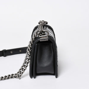 極美品 CHANEL シャネル ボーイシャネル チェーンショルダー ショルダーバッグ 30番台 ブラック 中古 4a006430