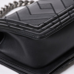 極美品 CHANEL シャネル ボーイシャネル チェーンショルダー ショルダーバッグ 30番台 ブラック 中古 4a006430